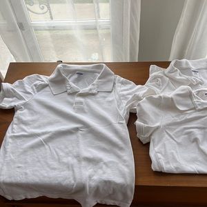 Set of 3. White short sleeve polo. Old Navy kids size 10-12